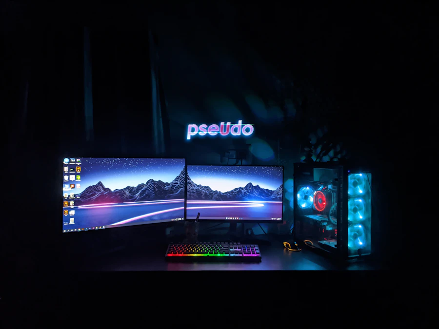 Seorang profesional sedang mengedit video di depan monitor 2K dengan pengaturan warna yang akurat.